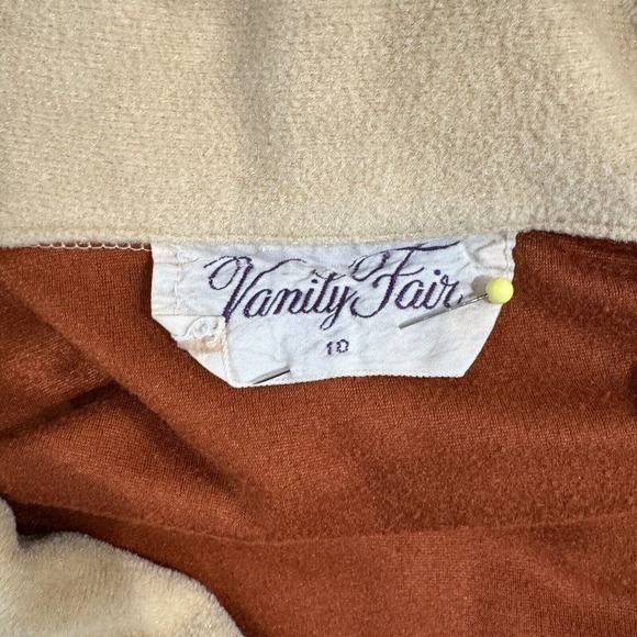 Vanity Fair Velour Robe House Coat With Zipper Brown - Picture 7 of 10